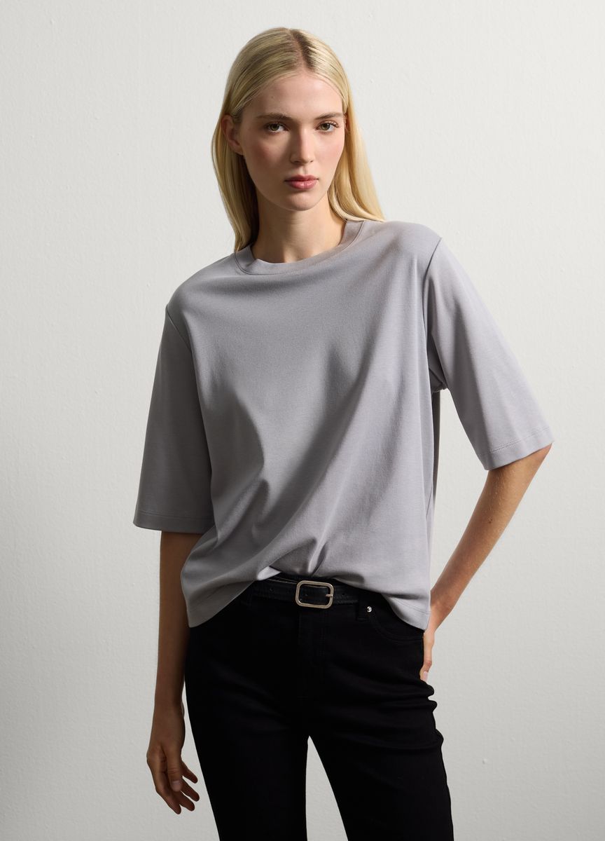 Klassisches Baumwoll-T-Shirt mit Rundhalsausschnitt