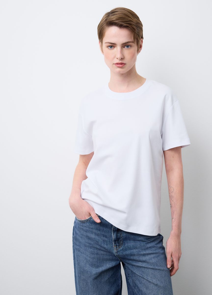 Klassisches Baumwoll-T-Shirt mit Rundhalsausschnitt