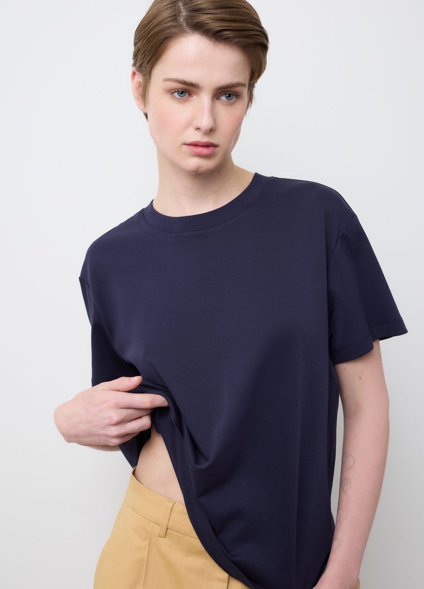 Klassisches Baumwoll-T-Shirt mit Rundhalsausschnitt