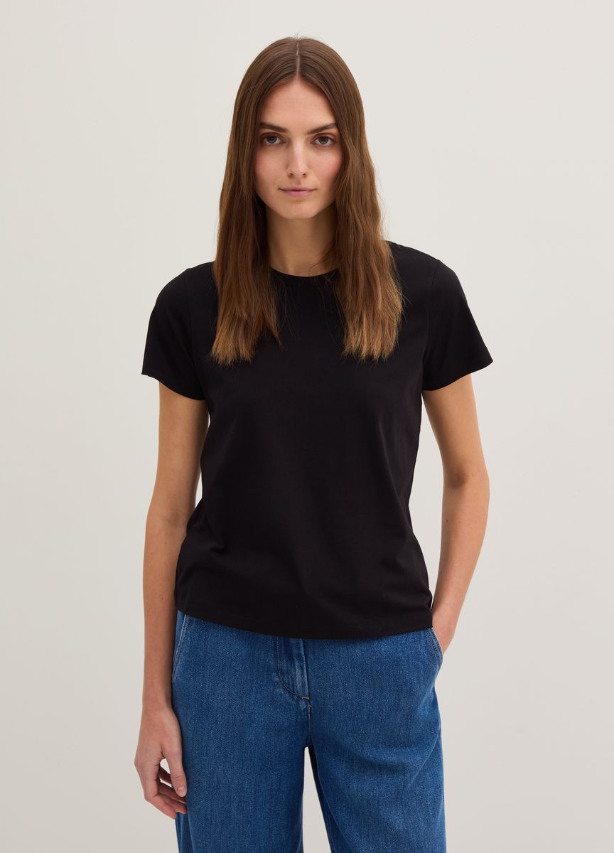 Klassisches Baumwoll-T-Shirt mit Rundhalsausschnitt