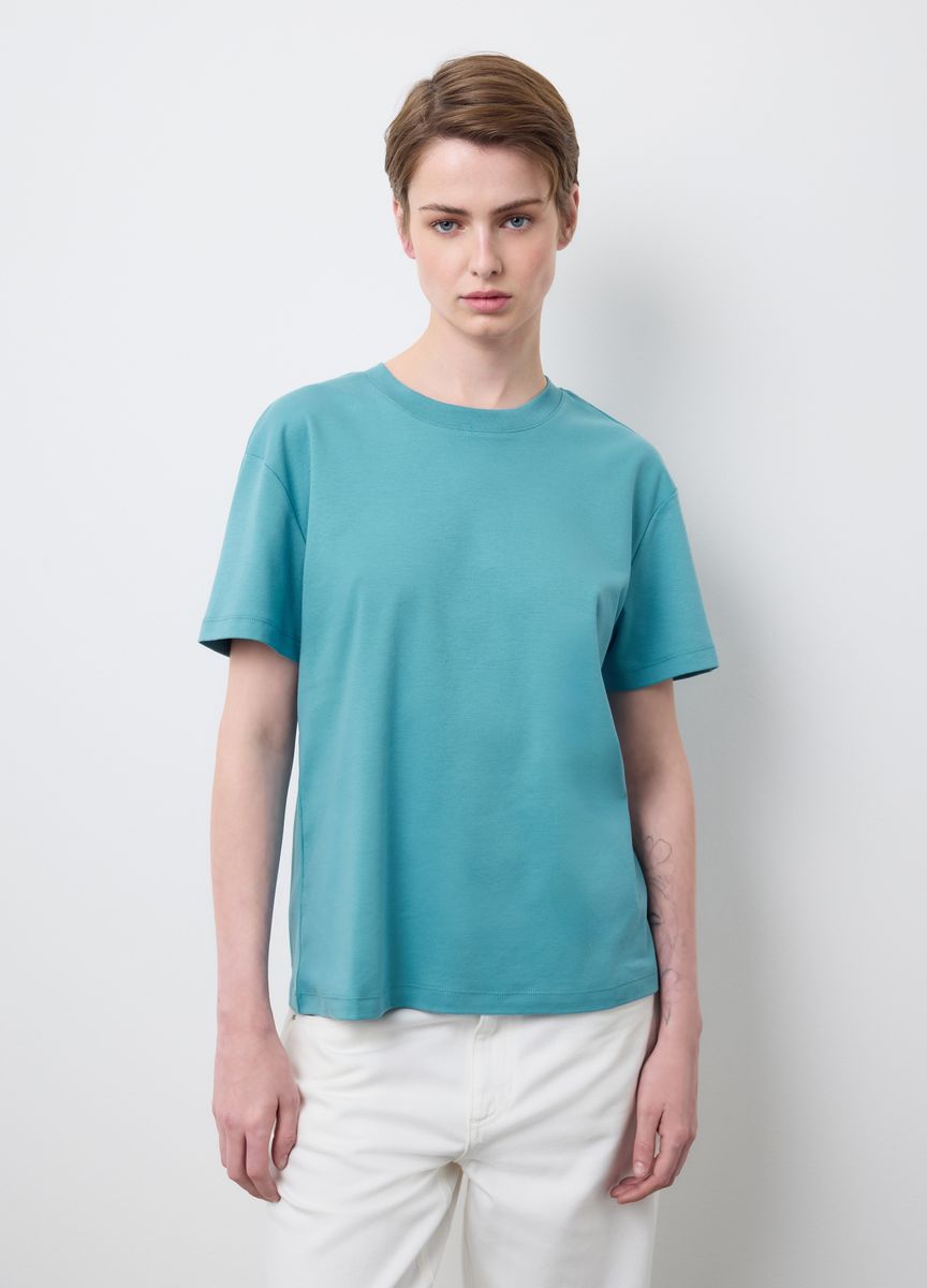 Klassisches Baumwoll-T-Shirt mit Rundhalsausschnitt