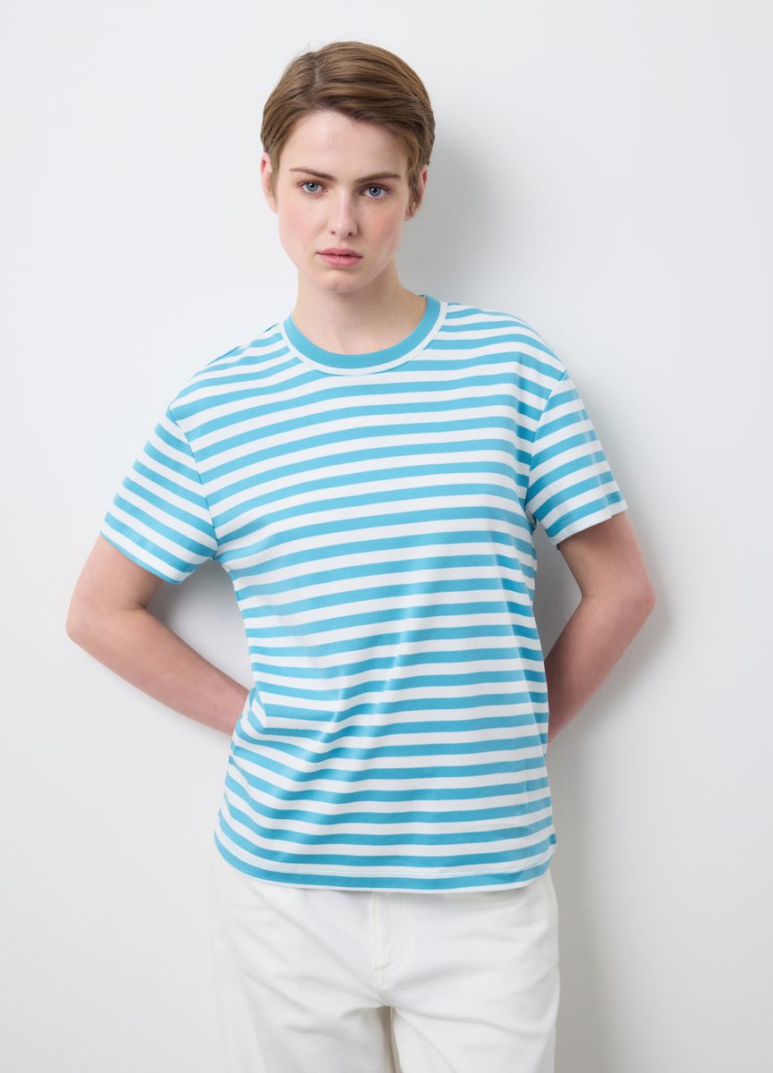 Klassisches Baumwoll-T-Shirt mit Rundhalsausschnitt