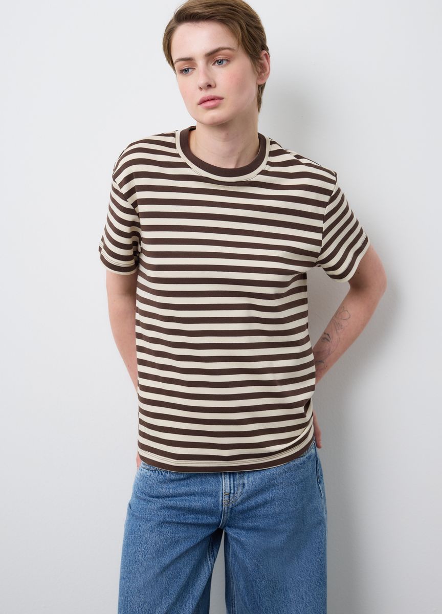 Klassisches Baumwoll-T-Shirt mit Rundhalsausschnitt