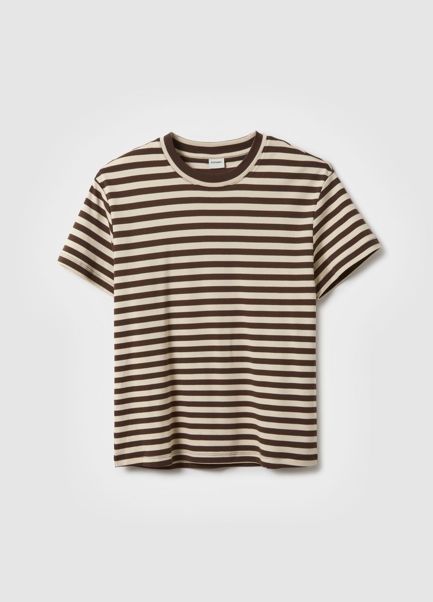 Klassisches Baumwoll-T-Shirt mit Rundhalsausschnitt