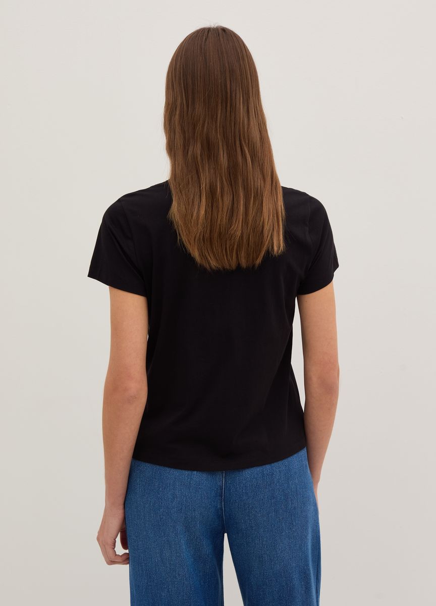 Klassisches Baumwoll-T-Shirt mit Rundhalsausschnitt
