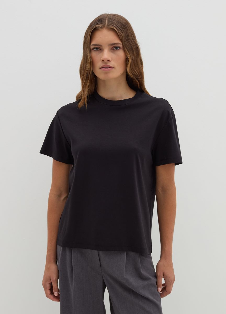 Klassisches Baumwoll-T-Shirt mit Rundhalsausschnitt