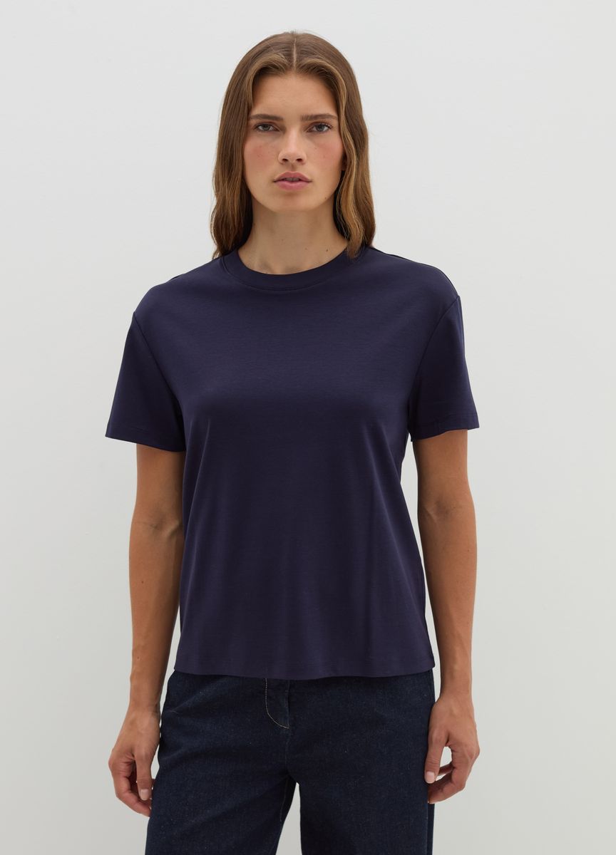 Klassisches Baumwoll-T-Shirt mit Rundhalsausschnitt