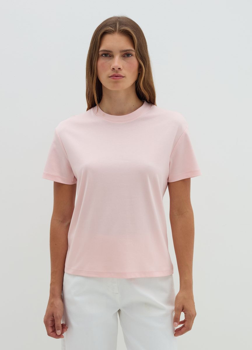 Klassisches Baumwoll-T-Shirt mit Rundhalsausschnitt