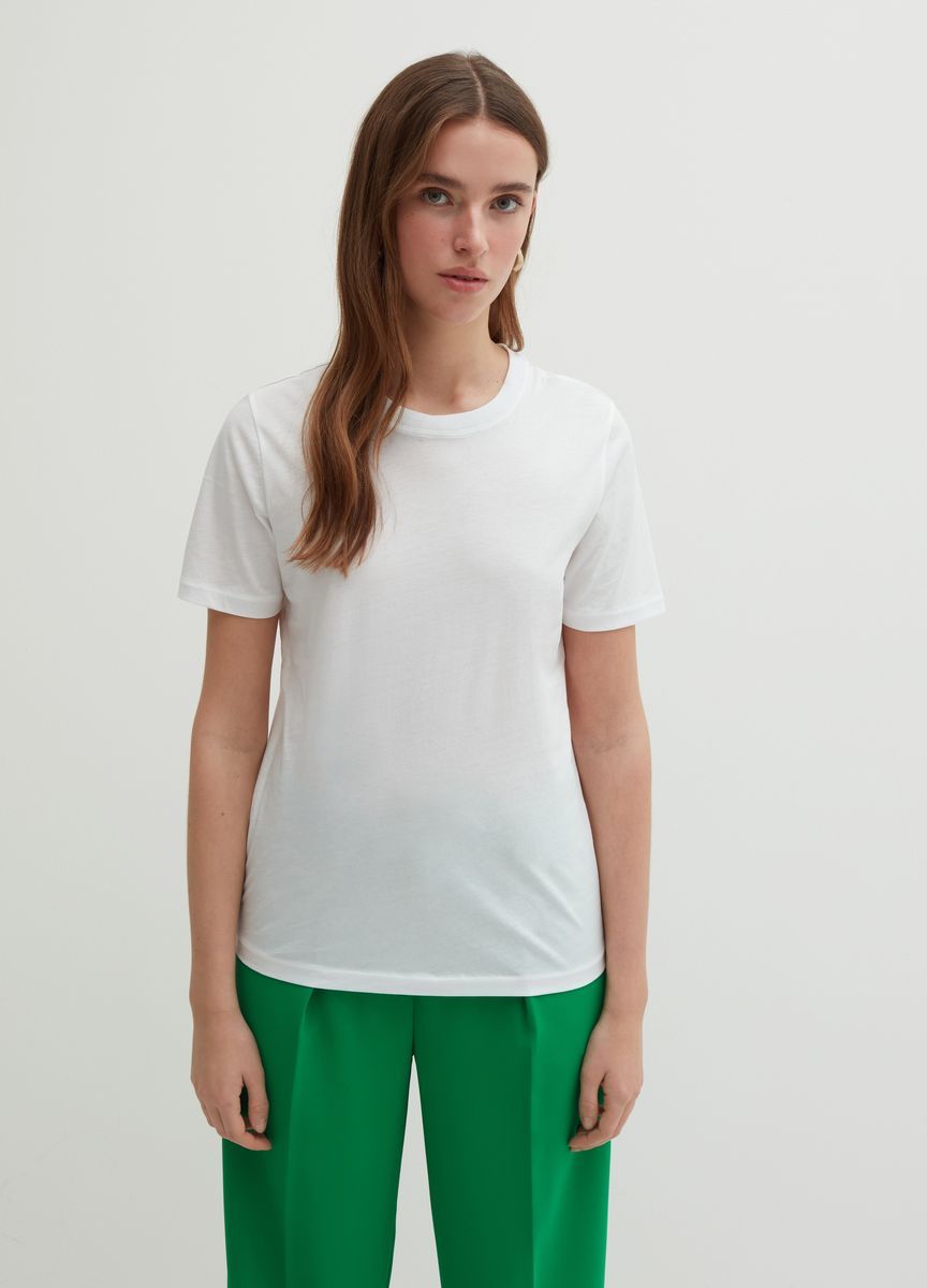 Klassisches Baumwoll-T-Shirt mit Rundhalsausschnitt