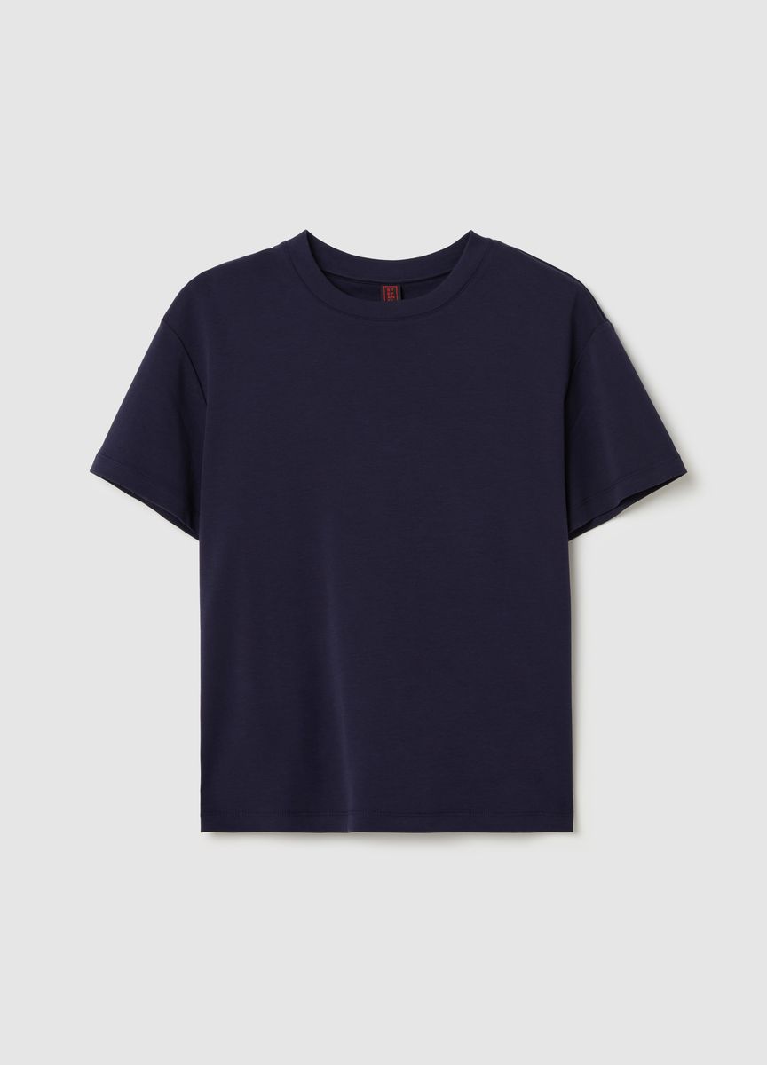 Klassisches Baumwoll-T-Shirt mit Rundhalsausschnitt