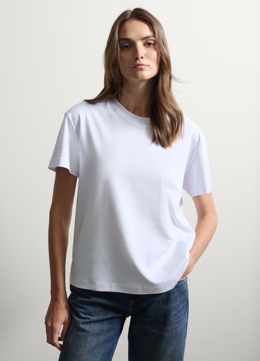Klassisches Baumwoll-T-Shirt mit Rundhalsausschnitt