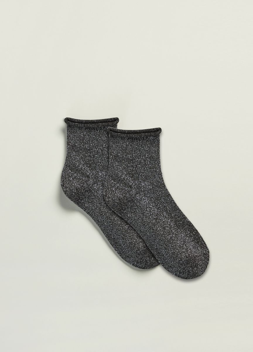 Glitzernde Knöchelsocken Metallic-Strick