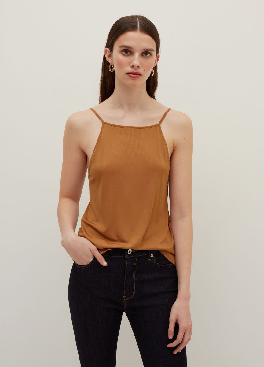 Ärmelloses Rippstrick-Tanktop
