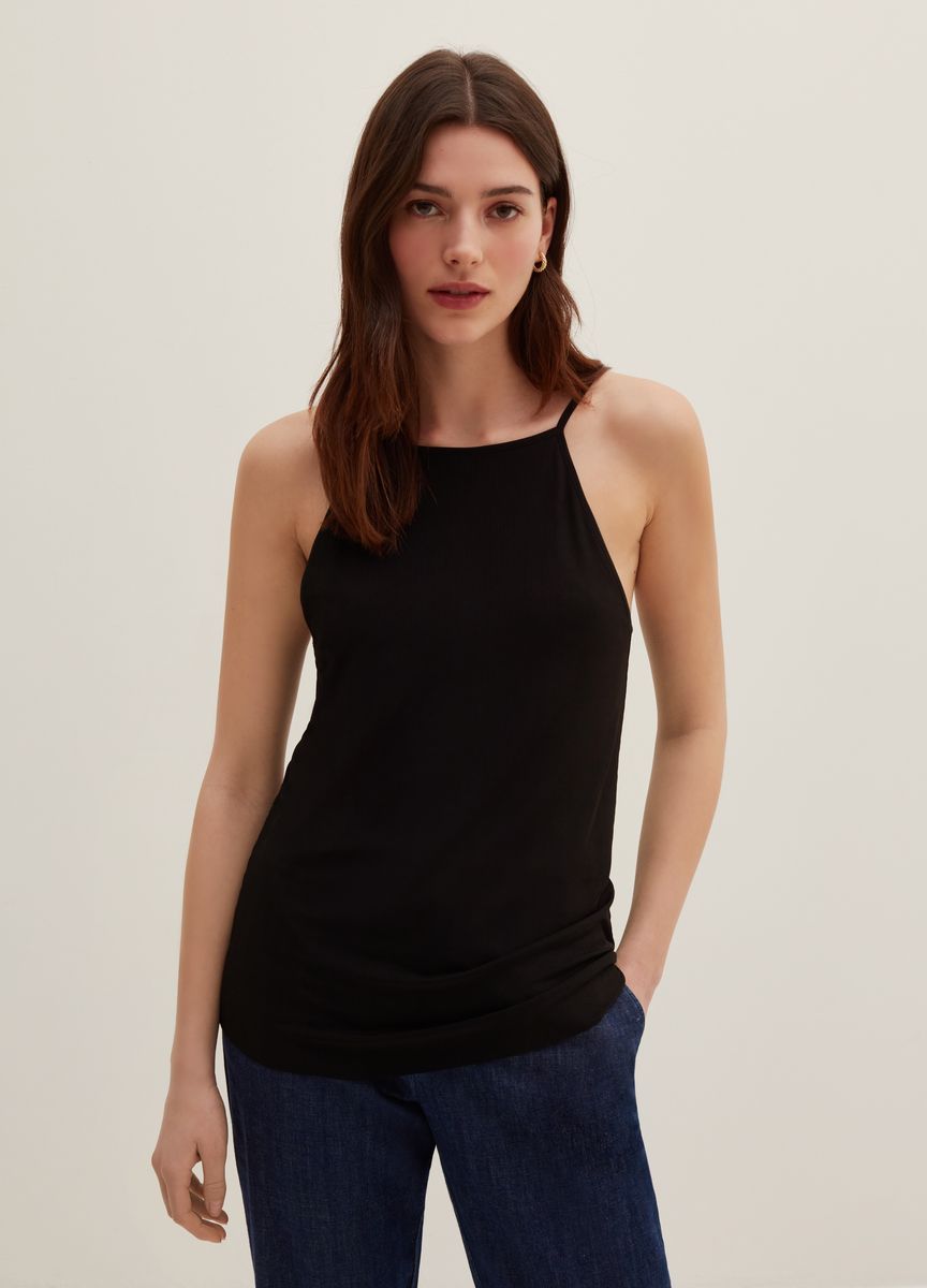 Ärmelloses Rippstrick-Tanktop