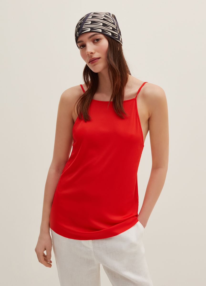 Ärmelloses Rippstrick-Tanktop