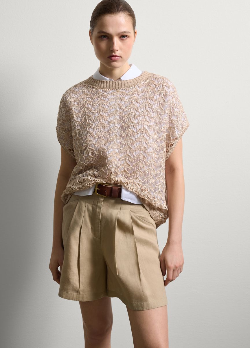 Blassrosa Midikleid mit transparentem Überzug