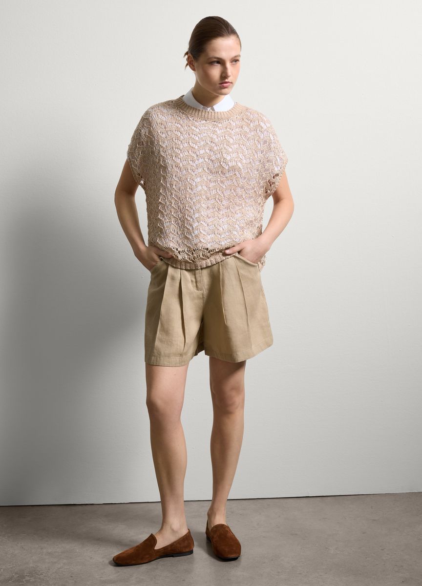 Blassrosa Midikleid mit transparentem Überzug