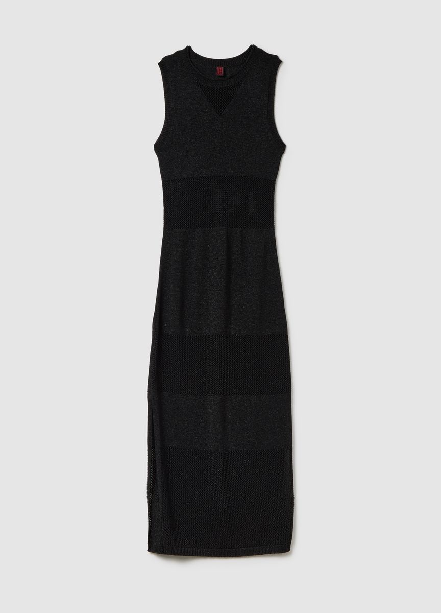 Blassrosa Midikleid mit transparentem Überzug