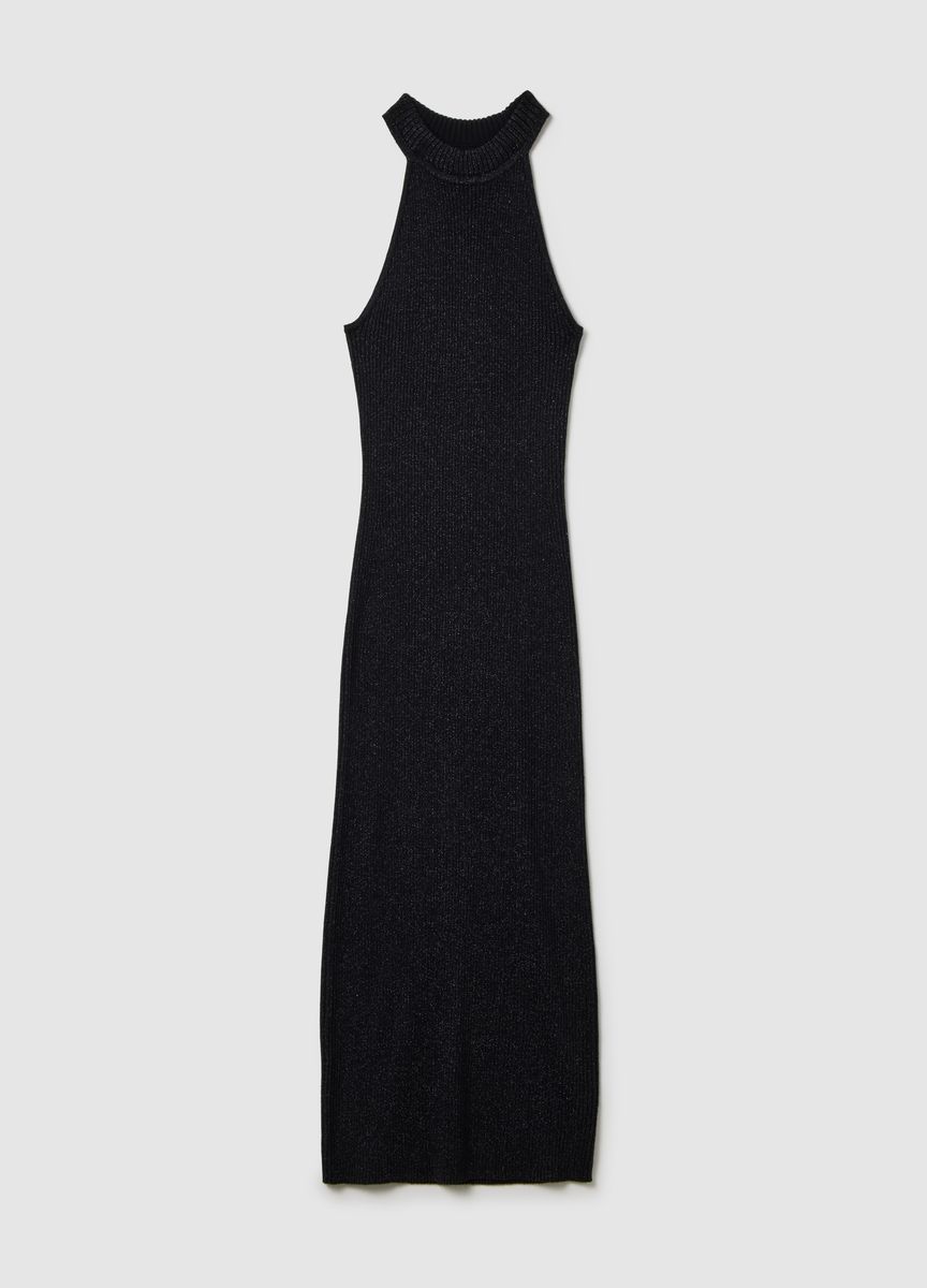 Blassrosa Midikleid mit transparentem Überzug