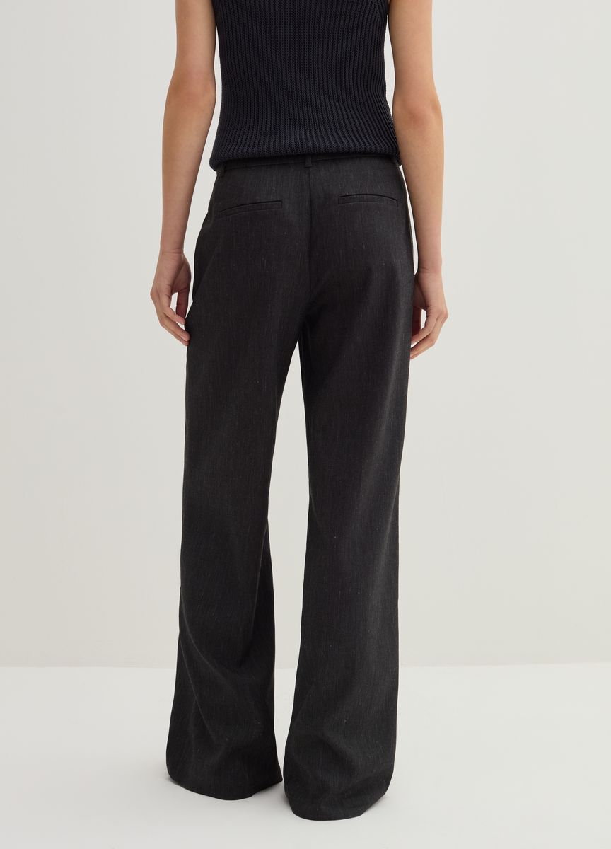 Weit geschnittene Wollmischungshose