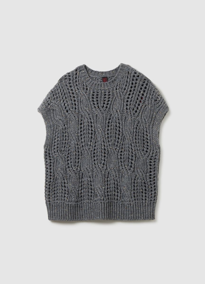 Lässiger Rippstrickpullover mit V-Ausschnitt