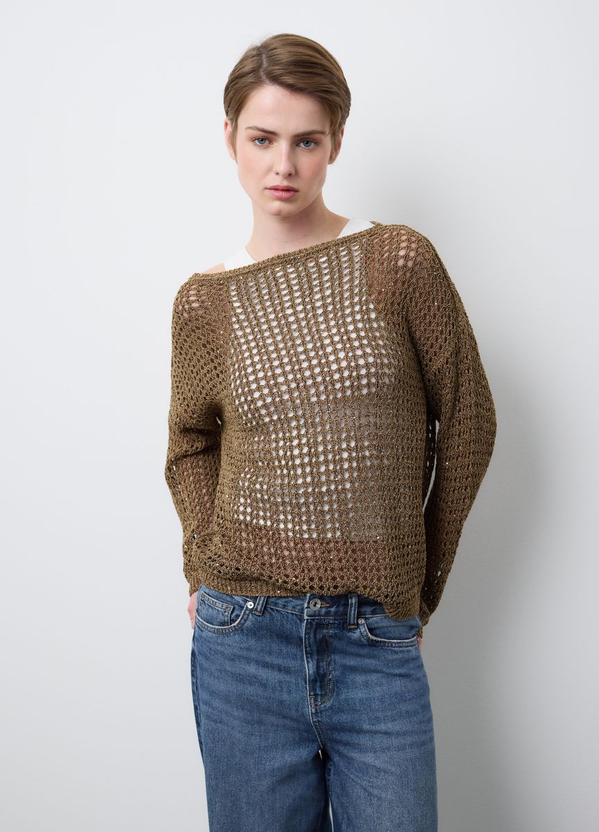Lässiger Rippstrickpullover mit V-Ausschnitt