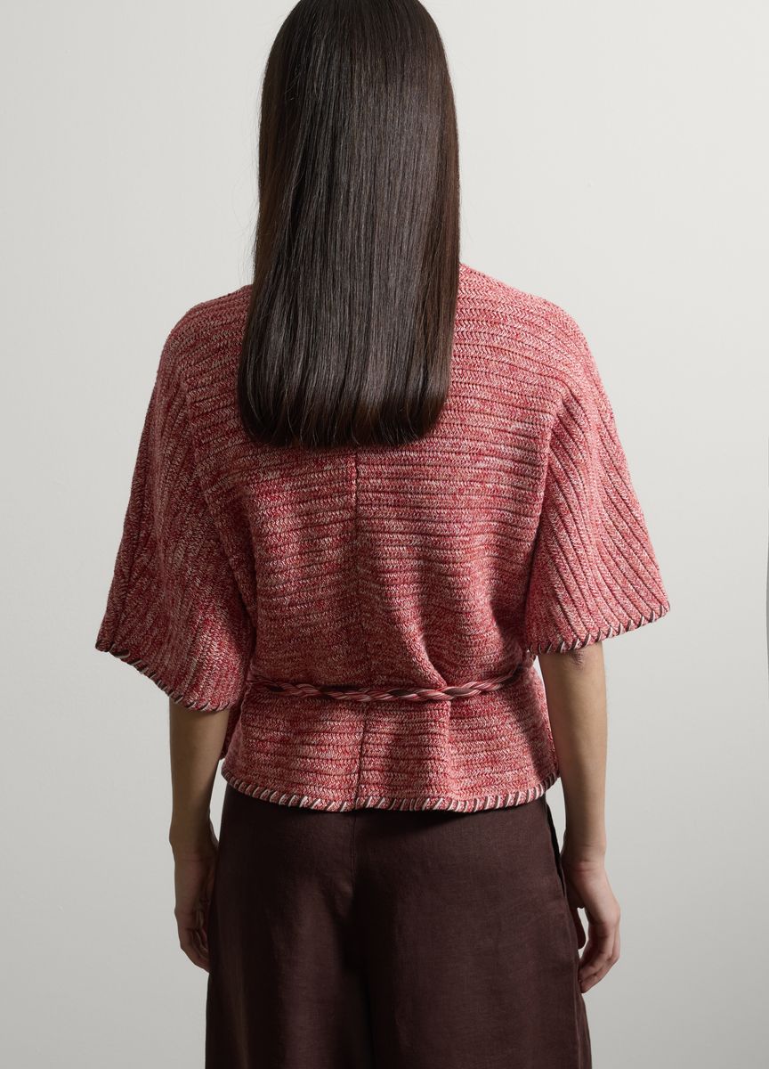 Lässiger Rippstrickpullover mit V-Ausschnitt