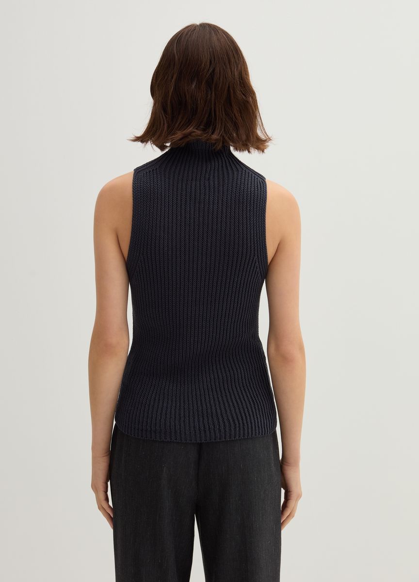 Ärmelloses Strick-Rollkragentop