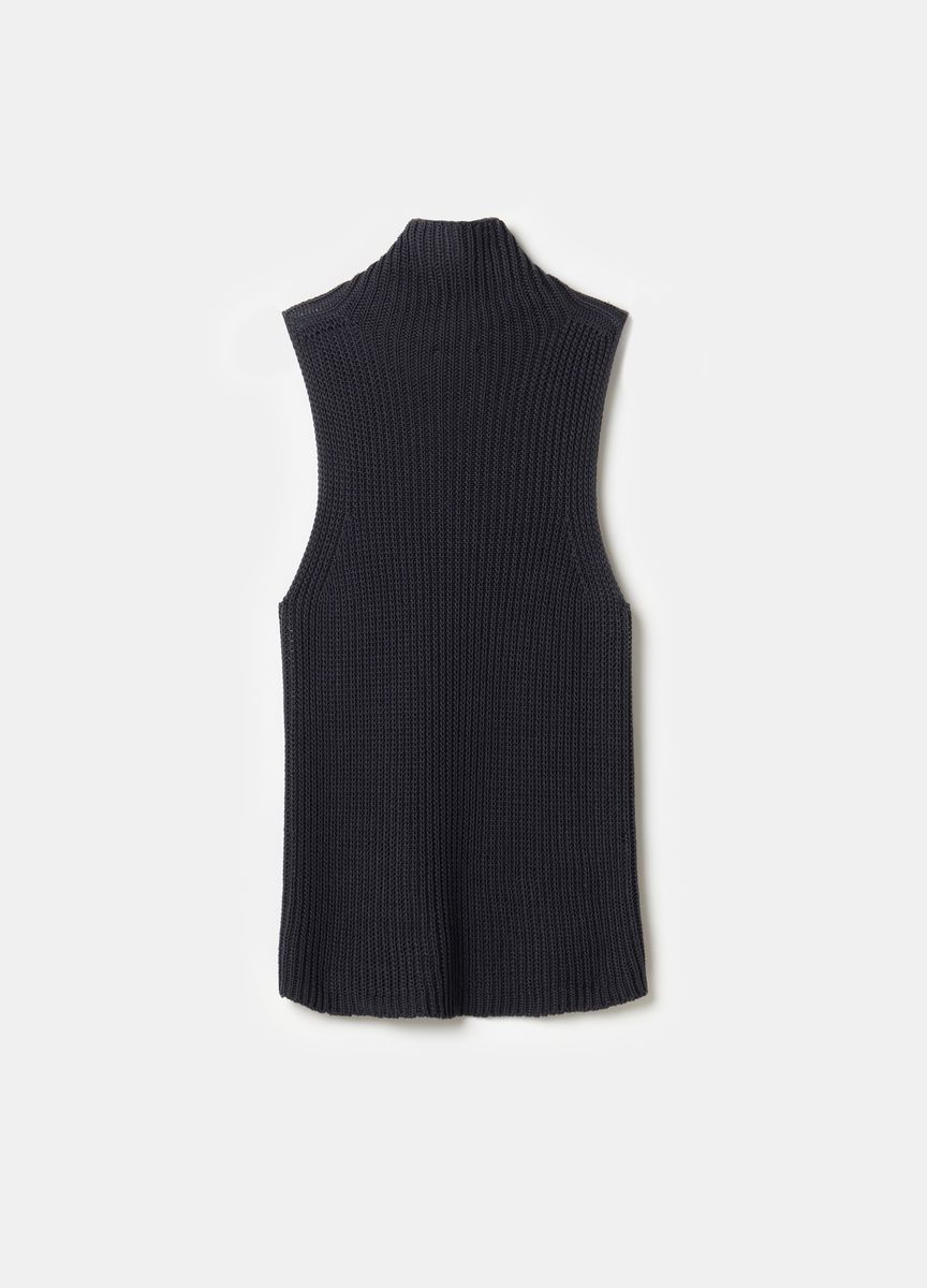 Ärmelloses Strick-Rollkragentop