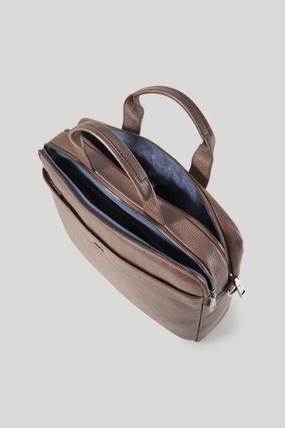 Aigner Cardona Pandion Dunkelbraune Leder Aktentasche mit Schultergurt