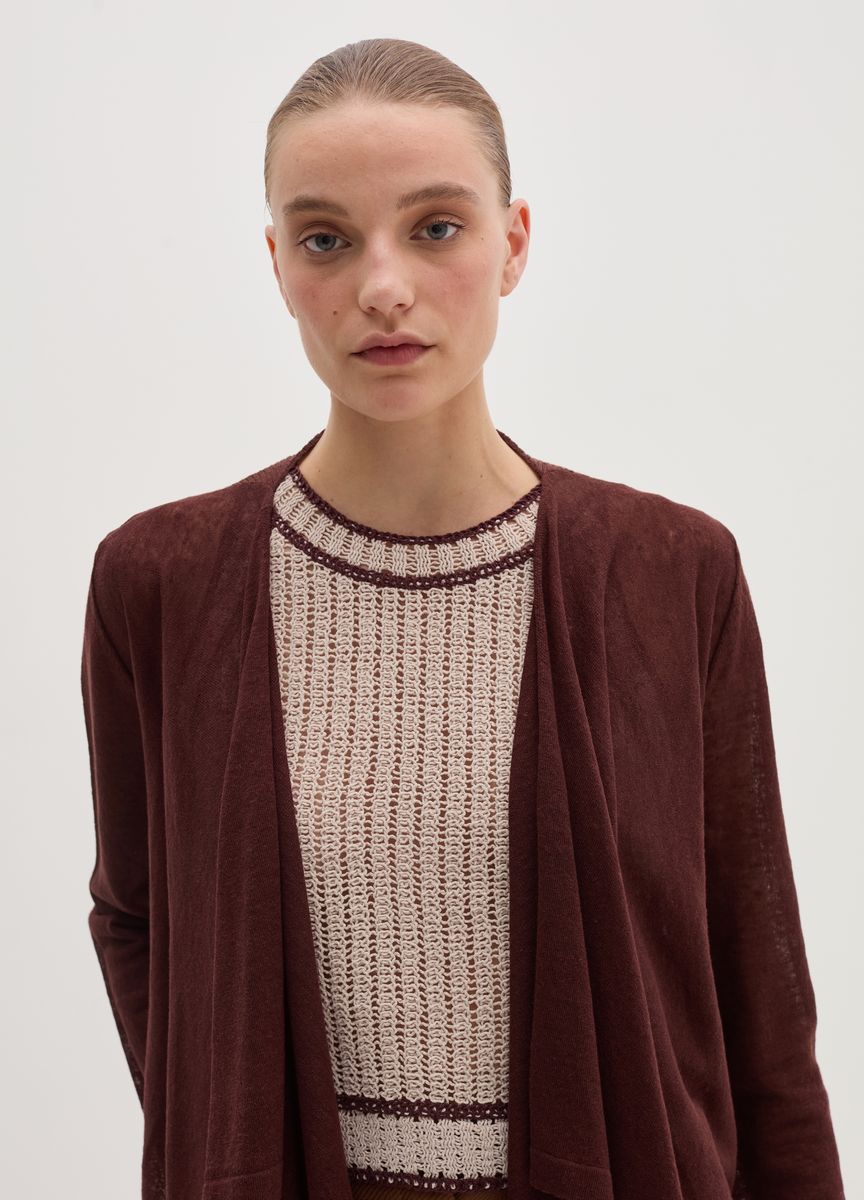 Rundhals Strickpullover mit Rippmuster