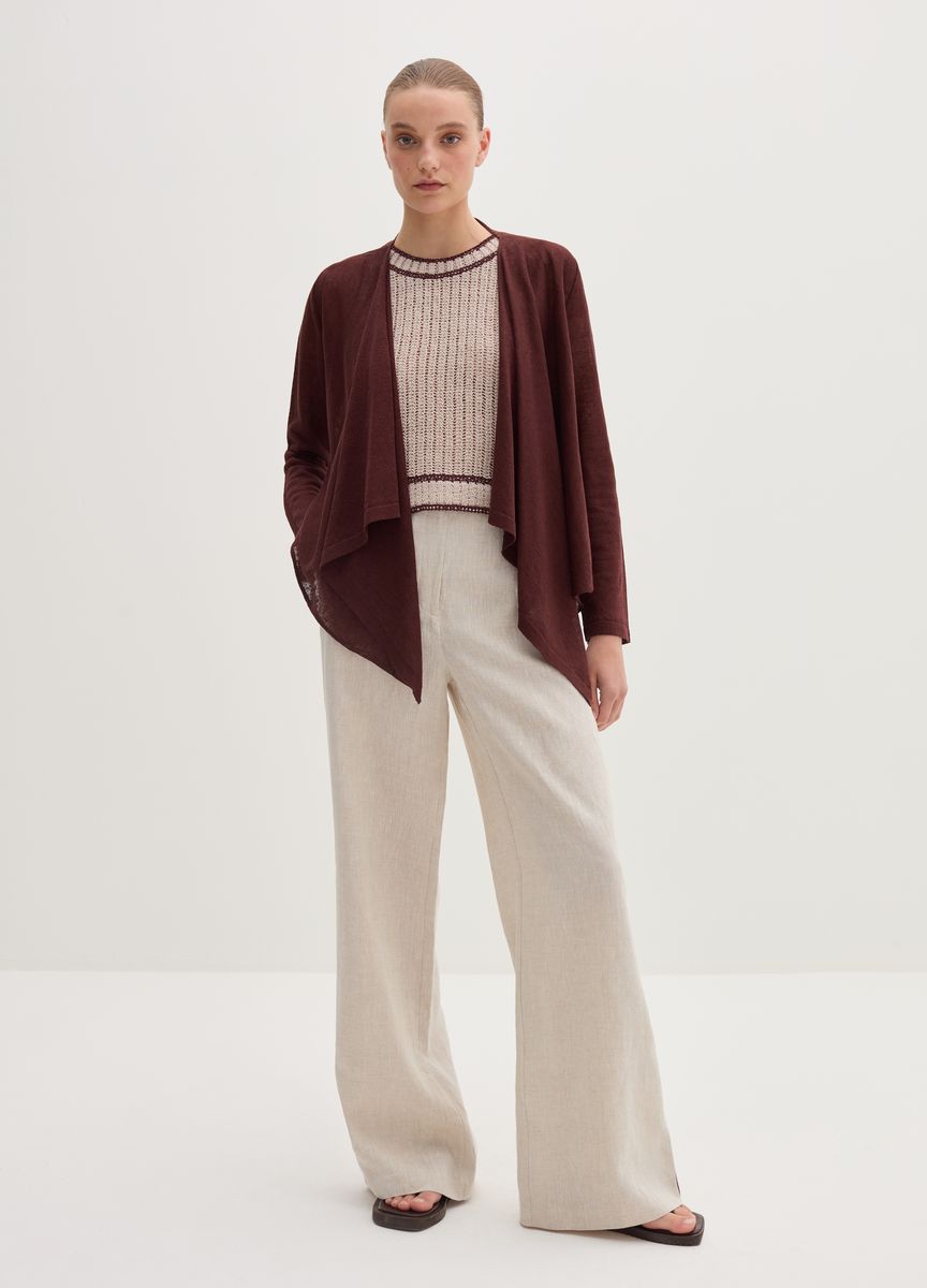 Rundhals Strickpullover mit Rippmuster