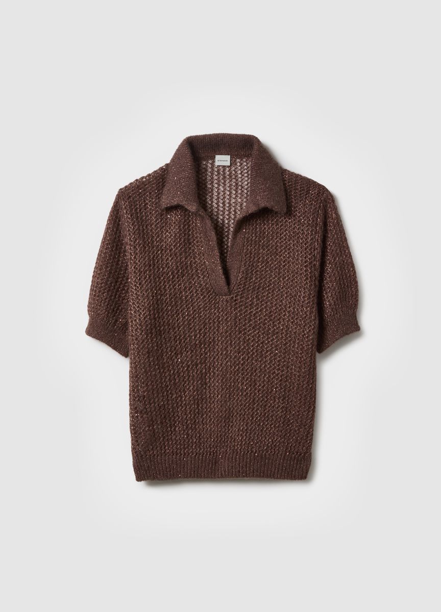 Rundhals Strickpullover mit Rippmuster