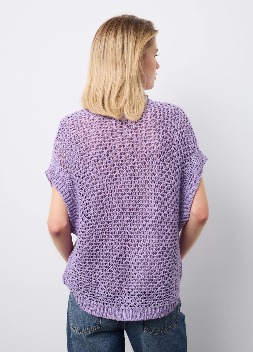 Rundhals Strickpullover mit Rippmuster