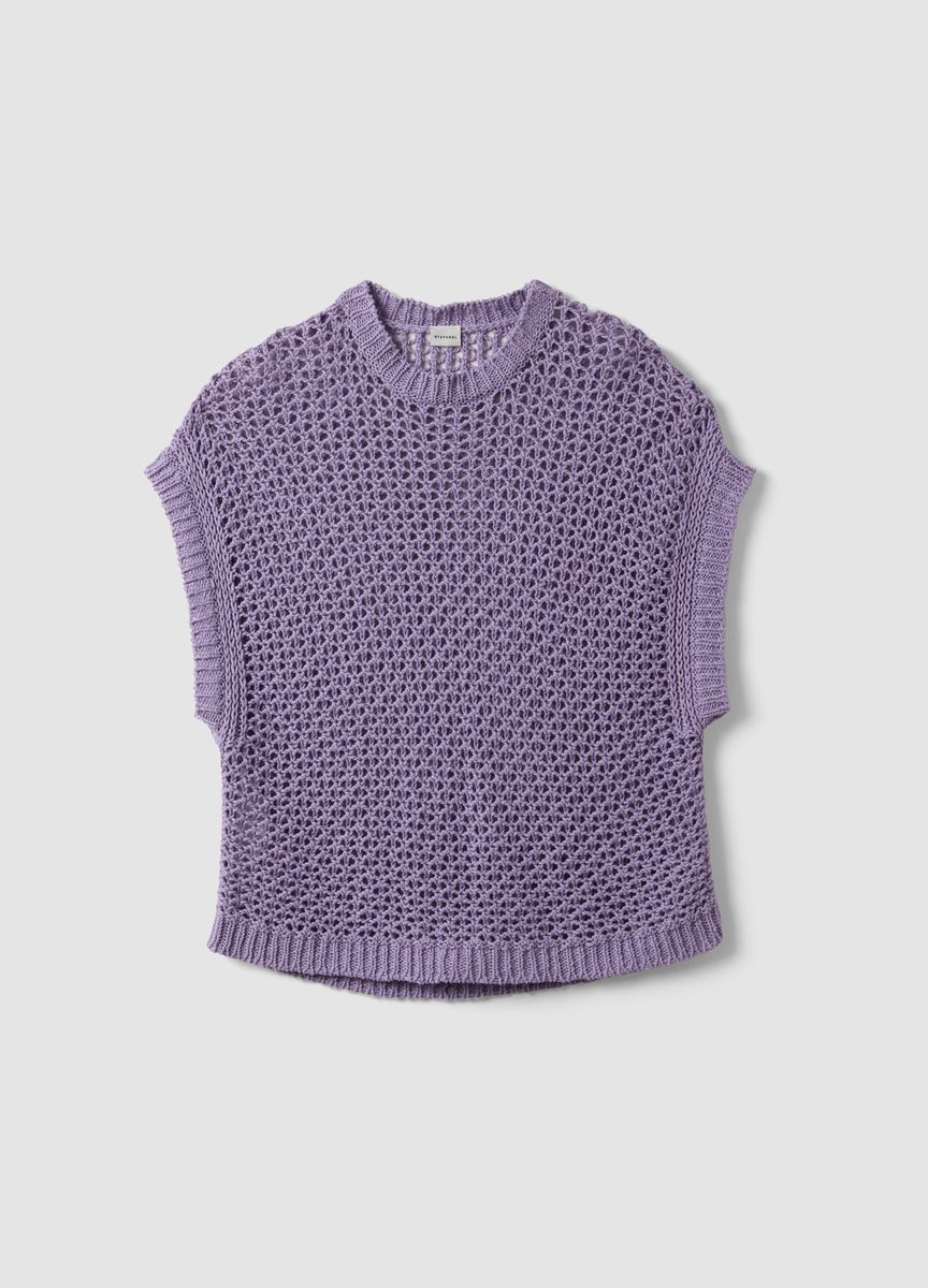 Rundhals Strickpullover mit Rippmuster