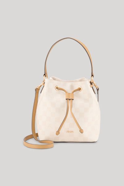 Elegante Bucket Bag mit Schachbrettmuster und Riemen