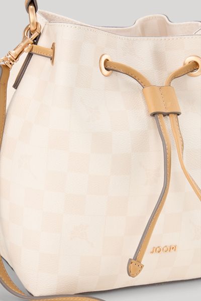 Elegante Bucket Bag mit Schachbrettmuster und Riemen