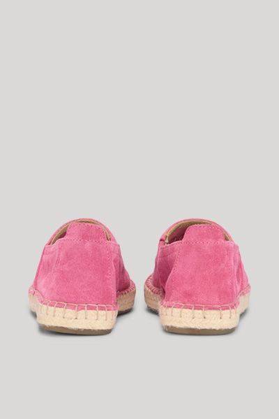 Pinkfarbene Wildleder-Espadrilles mit Logo-Detail