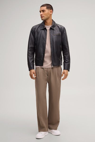 Klassische Bikerjacke aus Lammnappaleder