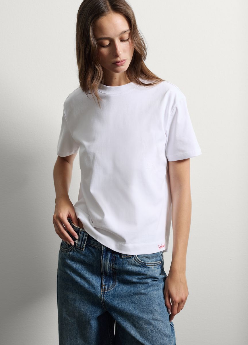 Klassisches Baumwoll-T-Shirt mit Relaxed Fit