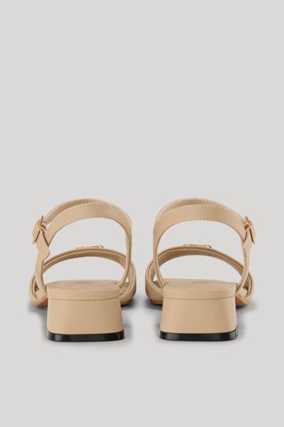 Joop! Unico Cresta Pia hellbraune Sandalen mit Absatz und Knöchelriemen