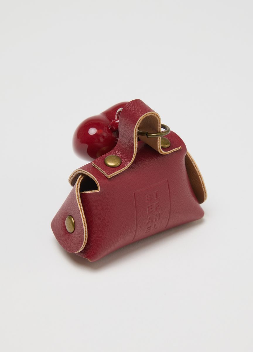Leopard Taschenanhänger mit Kunstfell
