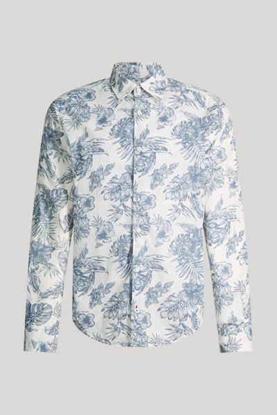 Baumwollhemd mit Blumenmuster und langen Ärmeln