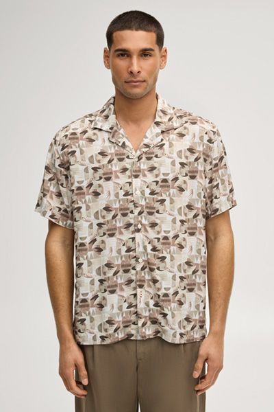 Beige Hemd mit abstraktem Muster