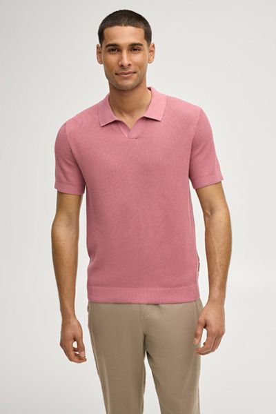 Polo-Strickshirt mit Kragen in Altrosa