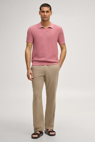 Polo-Strickshirt mit Kragen in Altrosa