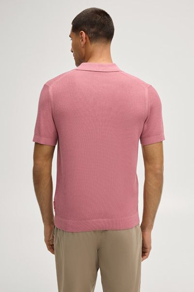 Polo-Strickshirt mit Kragen in Altrosa