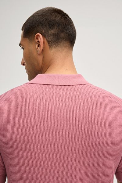 Polo-Strickshirt mit Kragen in Altrosa