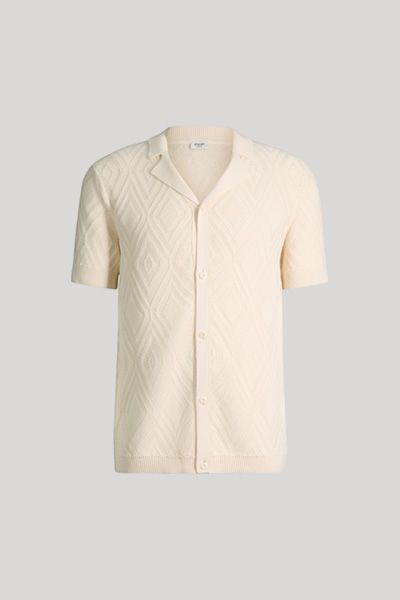 Kurzarm Strickshirt mit Diamantenmuster