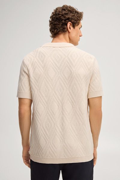 Kurzarm Strickshirt mit Diamantenmuster
